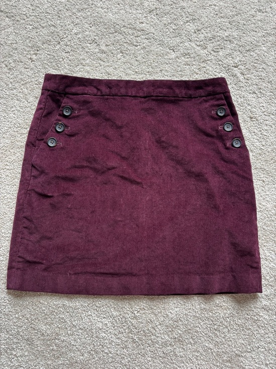 Banana Republic Dresses & Skirts - Banana Republic Corduroy Burgundy Mini Skirt with Button Detail